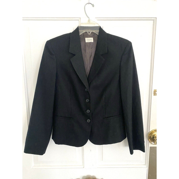 United Colors of Benetton Black 100% Wool Made in Italy Jacket women's 40 (XS) - Picture 1 of 9
